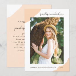 Convites Festa de formatura de Fotografias de Peach Moderno