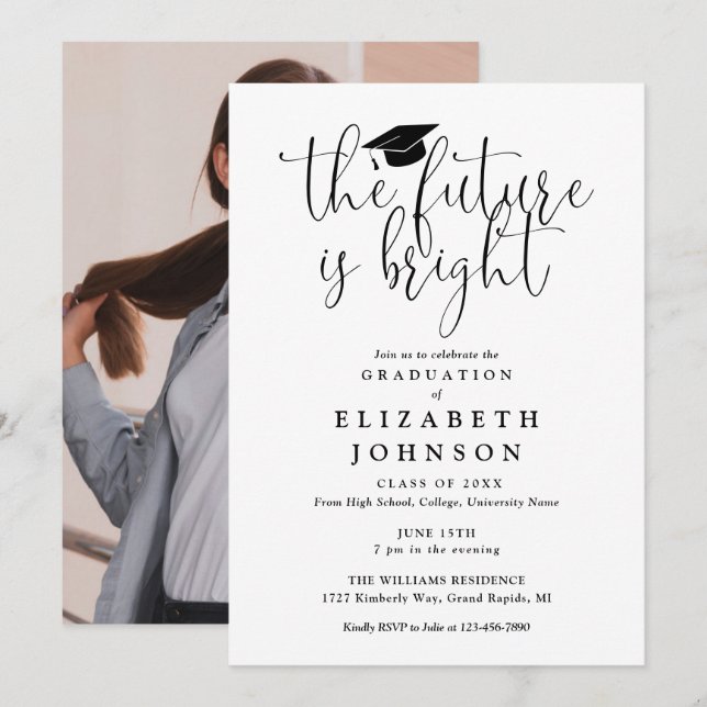 Convites Festa de formatura de Fotografias de Script Futuro (Frente/Verso)