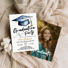 Convites Festa de formatura de Fotografias de Script Modern