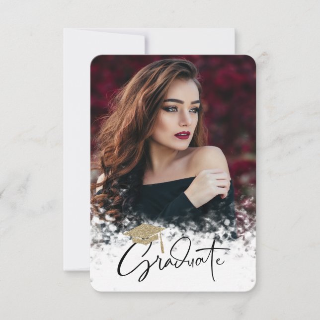 Convites Festa de formatura de Fotografias do Boné de forma (Frente)