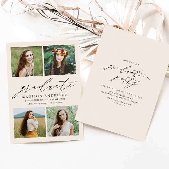 Convites Festa de formatura de Fotografias do Elegant Scrip (Criador carregado)