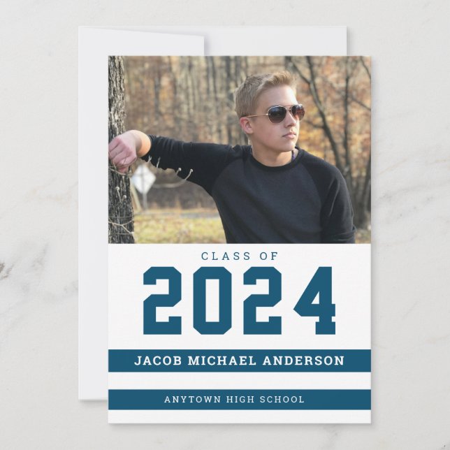 Convites Festa de formatura de Fotografias do Esportes Blue (Frente)