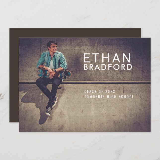 Convites Festa de formatura de Fotografias do Homem Moderno (Frente/Verso)