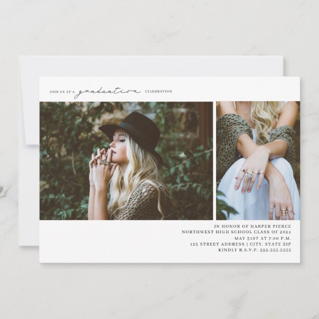 Convites Festa de formatura de Fotografias do Line Art 2 (Frente)