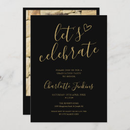 Convites Festa de formatura de Fotografias do Script Dourad