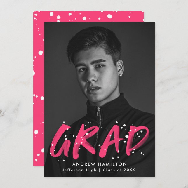 Convites Festa de formatura de Fotografias do Splatter de T (Frente/Verso)