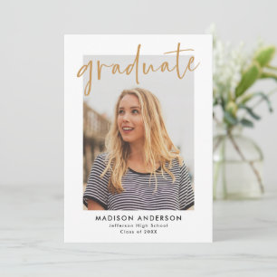 Convites Festa de formatura de Fotografias Douradas com Let