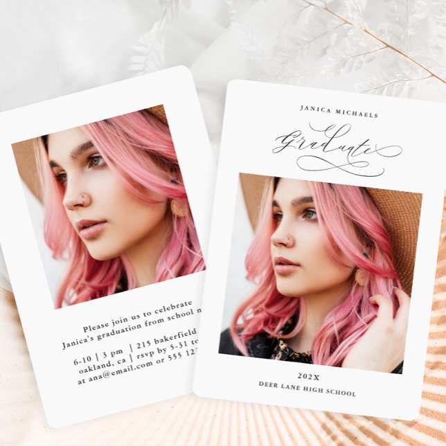 Convites Festa de formatura de Fotografias em Preto e Branc (Criador carregado)