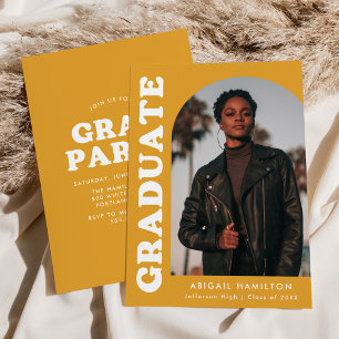 Convites Festa de formatura de Fotografias Laranja Amarelo 