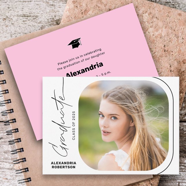 Convites Festa de formatura de Fotografias Mínima de Script (Criador carregado)