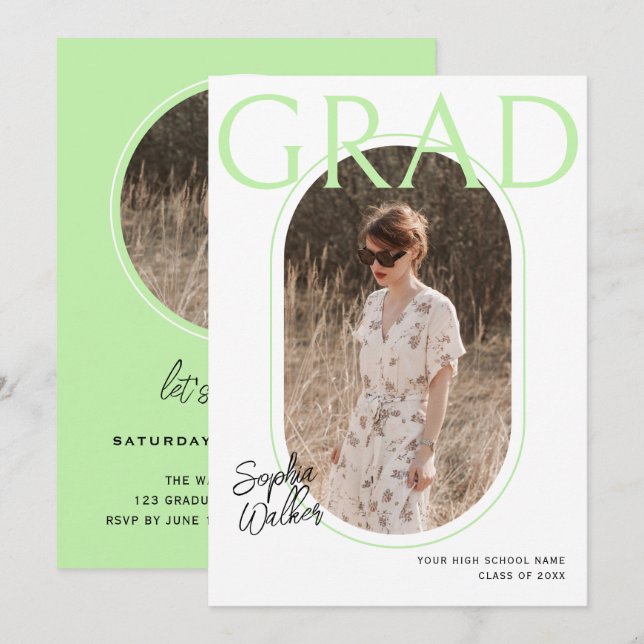 Convites Festa de formatura de Fotografias Mínima Moderna d (Frente/Verso)