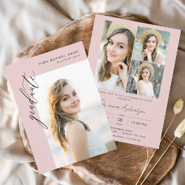 Convites Festa de formatura de Fotografias Mínima Rosa Mode