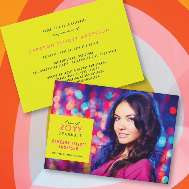 Convites Festa de formatura de Fotografias Mínima Simples Q (Criador carregado)