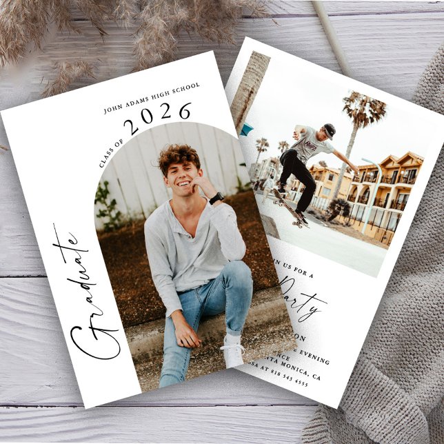 Convites Festa de formatura de Fotografias Moderna Minimali (Criador carregado)