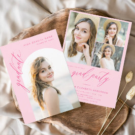 Convites Festa de formatura de Fotografias Moderna Rosa Que