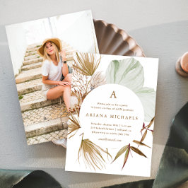 Convites Festa de formatura de Fotografias Monograma Wreath