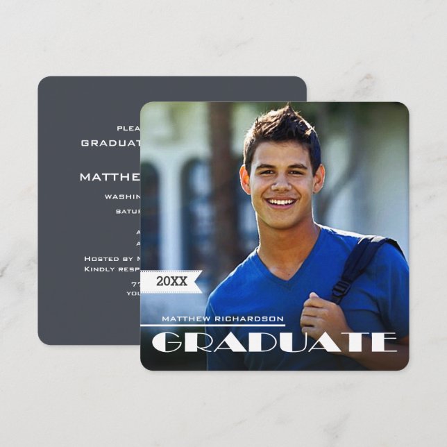 Convites Festa de formatura de Fotografias Personalizada (Frente/Verso)