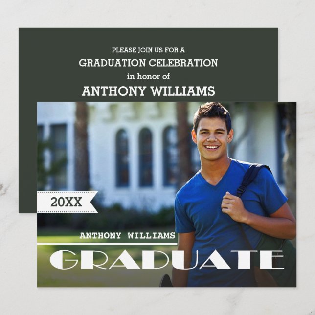 Convites Festa de formatura de Fotografias Personalizada (Frente/Verso)