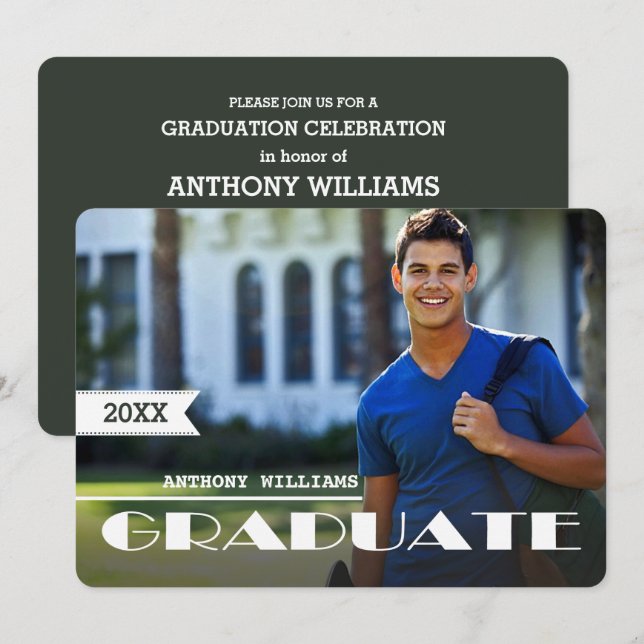 Convites Festa de formatura de Fotografias Personalizada (Frente/Verso)