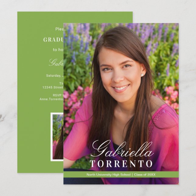 Convites Festa de formatura de Fotografias Personalizadas V (Frente/Verso)