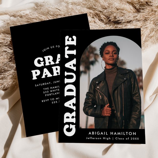 Convites Festa de formatura de Fotografias Pretas da Arca d (Criador carregado)