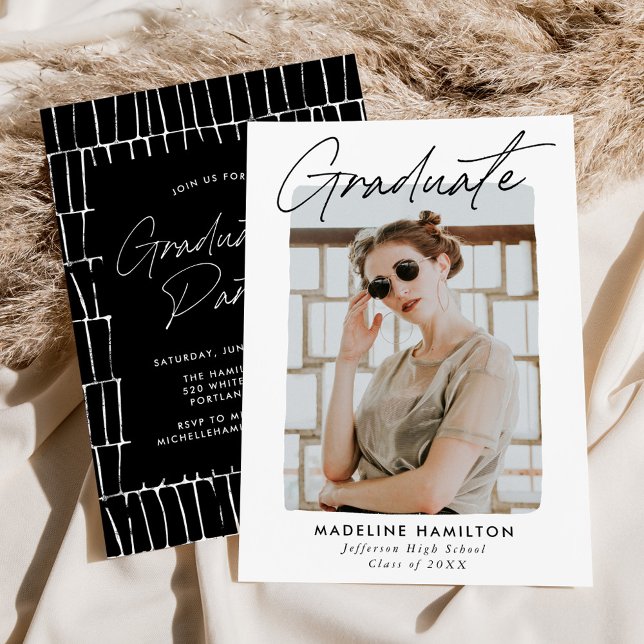 Convites Festa de formatura de Fotografias Pretas do Script (Criador carregado)