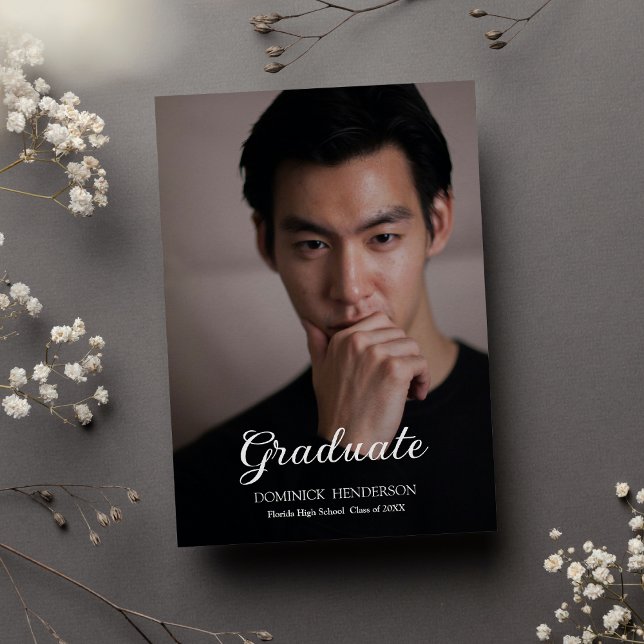 Convites Festa de formatura de Fotografias Preto Castanho (Black Brown Photo Graduation Party )