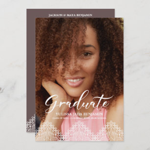 Convites Festa de formatura de Fotografias Romântica Lace