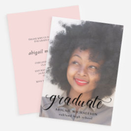 Convites Festa de formatura de Fotografias Rosa bonito com 