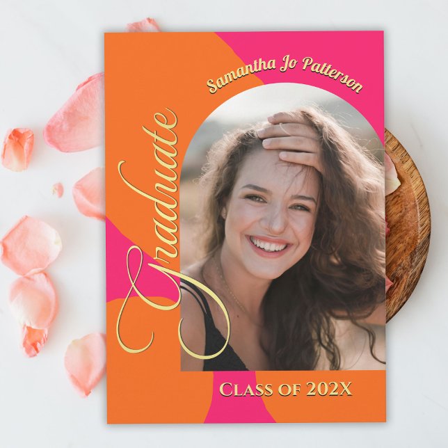 Convites Festa de formatura de Fotografias Rosa Quente e Ar (Criador carregado)