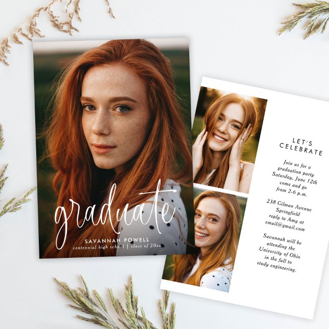 Convites Festa de formatura de Fotografias Simples 3 (Criador carregado)