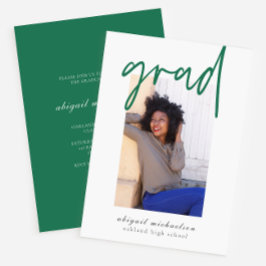 Convites Festa de formatura de Fotografias Verde e Branca M