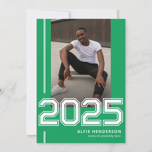 Convites Festa de formatura de Fotos Atlética Verde (Frente)