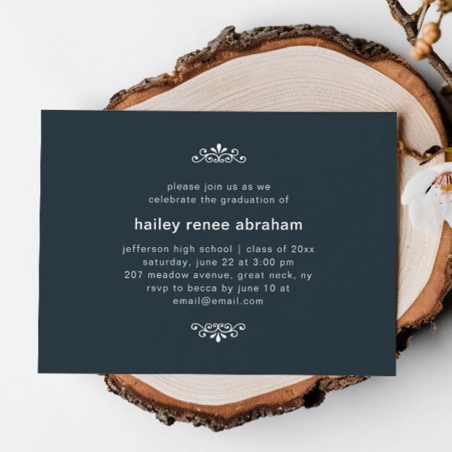 Convites Festa de formatura de Fotos Azul e Branco (Criador carregado)