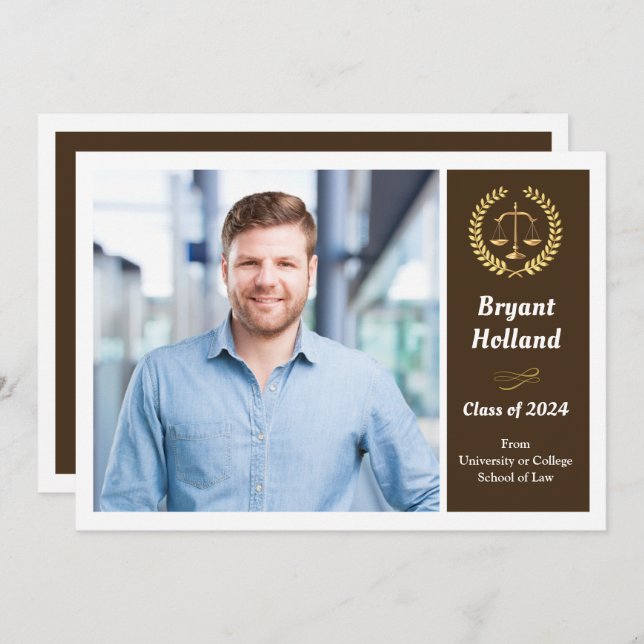 Convites Festa de formatura de Fotos da Escola de Direito B (Frente/Verso)