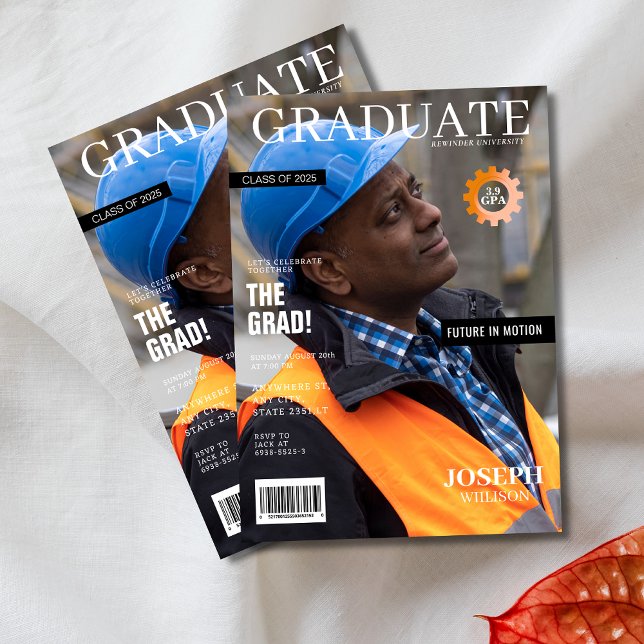 Convites festa de formatura de fotos da revista de engenhar (Criador carregado)