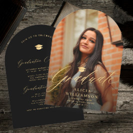 Convites Festa de formatura de fotos de arco elegante