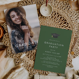 Convites Festa de formatura de fotos do Boné Formando Verde