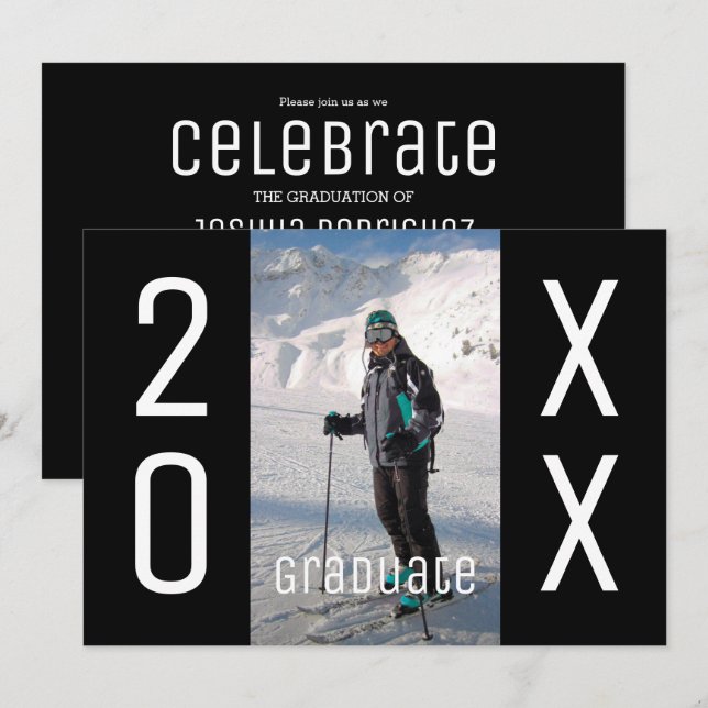 Convites Festa de formatura de fotos do Formando 2025 moder (Frente/Verso)