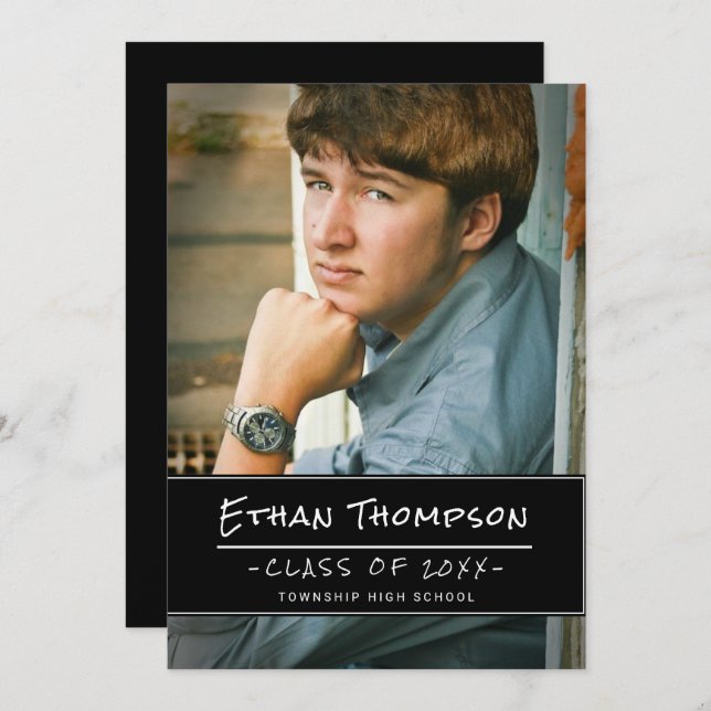 Convites Festa de formatura de fotos do Formando de Cara ca (Frente/Verso)