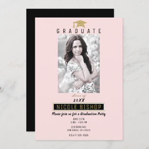 Convites Festa de formatura de fotos do Formando Dourado pr