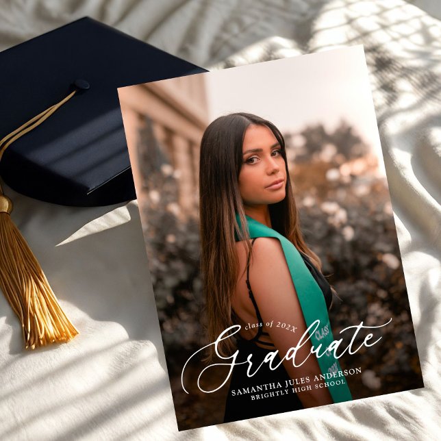 Convites Festa de formatura de Fotos do Script 2 Moderno (Criador carregado)