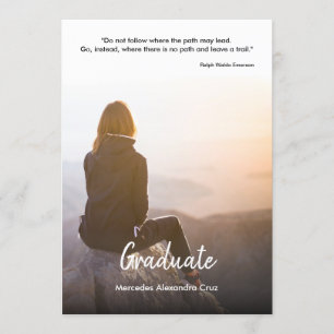 Convites Festa de formatura de fotos e citações casuais mod