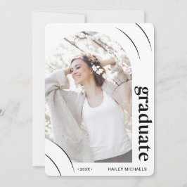 Convites Festa de formatura de fotos em arco preto e branco