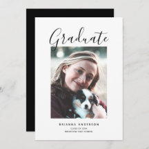 Festa de formatura de fotos minimalista em preto e