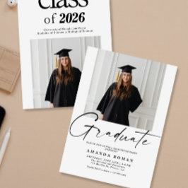 Convites Festa de formatura de Fotos Moderna Minimalista