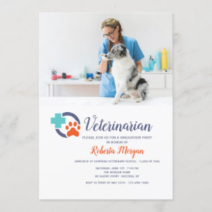 Convites Festa de formatura de Fotos Veterinária Cross and
