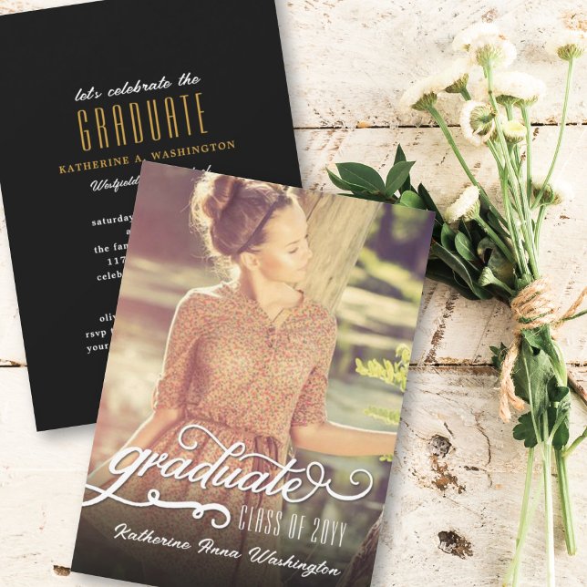 Convites Festa de Formatura de Graduado em Roteiro Romântic (Criador carregado)
