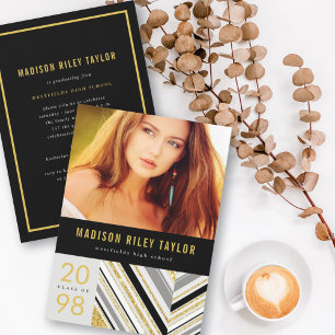 Convites Festa de formatura de Listras Diagonais Modernas