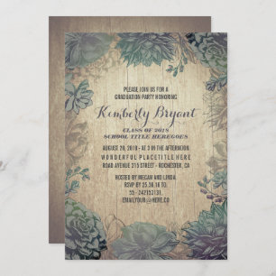 Convites Festa de formatura de madeira rústica dos